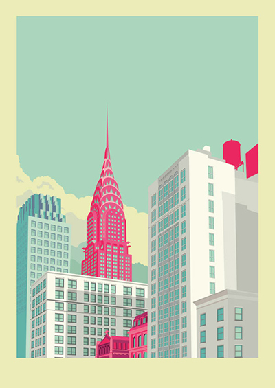 Park-Avenue-New-York-City-Illustration-by-Remko-Heemskerk